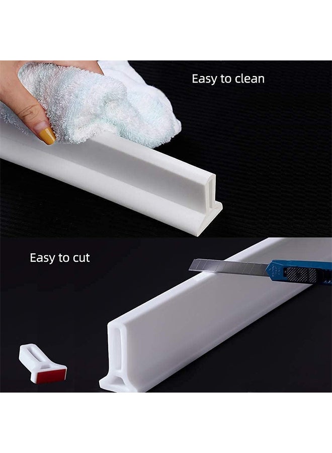 RATSAW 200CM Collapsible Shower Threshold Water Dam Shower Barrier and Retention System Wet and Dry Separation Shower Dam Seal Waterproof Strip for Bathroom Kitchen - Image 4