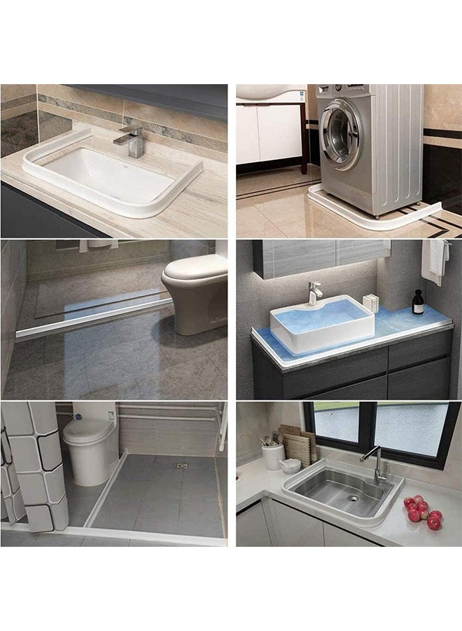 RATSAW 200CM Collapsible Shower Threshold Water Dam Shower Barrier and Retention System Wet and Dry Separation Shower Dam Seal Waterproof Strip for Bathroom Kitchen - Image 2