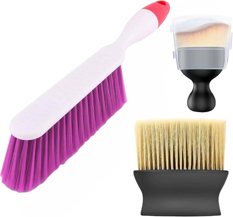 DETACHI Car Interior Cleaning Brush + Car Mat Carpet Brush Duster+ Ultra Soft Hair Bristle Brush for A/c Vents Dust, Dashboard Cleaning Laptops, Cleaning Tools Combo Pack 3Pcs - Image 1
