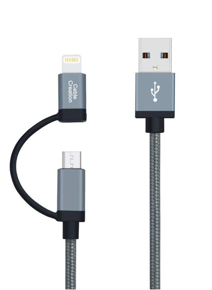 TINGZ Tingz 2-In-1 Shell Space Grey Mfi Lightning Cable 1.2M 