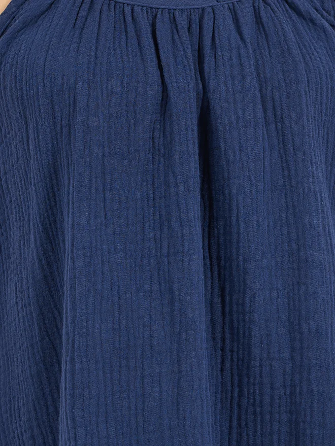 ستايلي طقم بيجامة كامي قطن غوز مكشكش من Styli Unwind