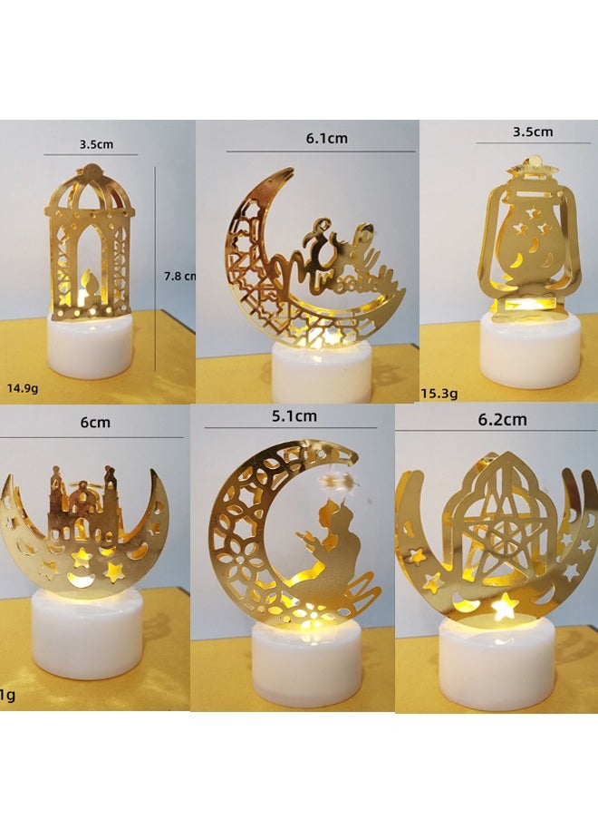 HOMESTAR 6 Pcs/Set LED Tea Lights, Ramadan Decor Light, Flameless LED Tea Lights Candles Battery Operated, Eid Mubarak Lamp Plastic LED Night Light for Eid Ramadan Party Home Indoor Bedroom Tabletop Decor  - Image 2