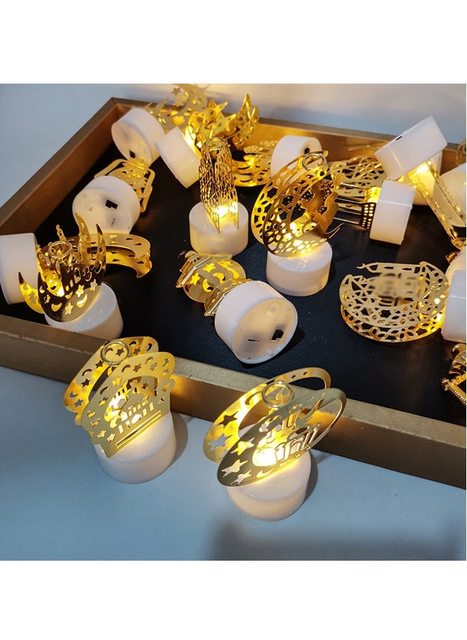HOMESTAR 6 Pcs/Set LED Tea Lights, Ramadan Decor Light, Flameless LED Tea Lights Candles Battery Operated, Eid Mubarak Lamp Plastic LED Night Light for Eid Ramadan Party Home Indoor Bedroom Tabletop Decor  - Image 5