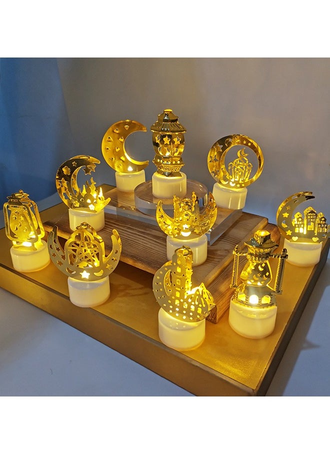 HOMESTAR 6 Pcs/Set LED Tea Lights, Ramadan Decor Light, Flameless LED Tea Lights Candles Battery Operated, Eid Mubarak Lamp Plastic LED Night Light for Eid Ramadan Party Home Indoor Bedroom Tabletop Decor  - Image 4