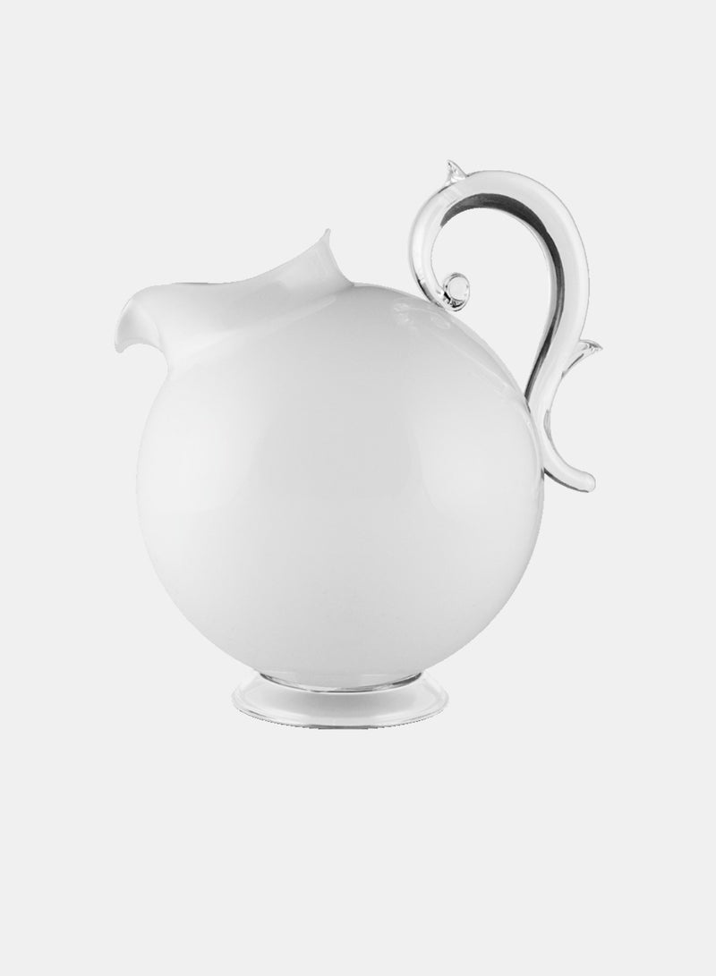 Baci Milano Acrylic Jug 2.25L – Luxury BPA-Free Pitcher for Water, Juice & Milk – Unbreakable Italian-Design Water Jar with Ornate Handle – Dishwasher Safe (White) - Image 1