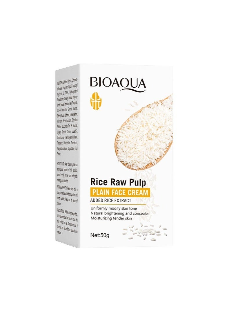 BIOAOUA Rice Original Pure Cream, brightening and rejuvenating face cream, moisturizing and moisturizing, suitable for all skin types - Image 1