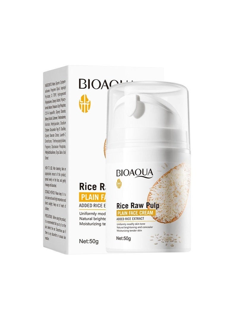 BIOAOUA Rice Original Pure Cream, brightening and rejuvenating face cream, moisturizing and moisturizing, suitable for all skin types - Image 2