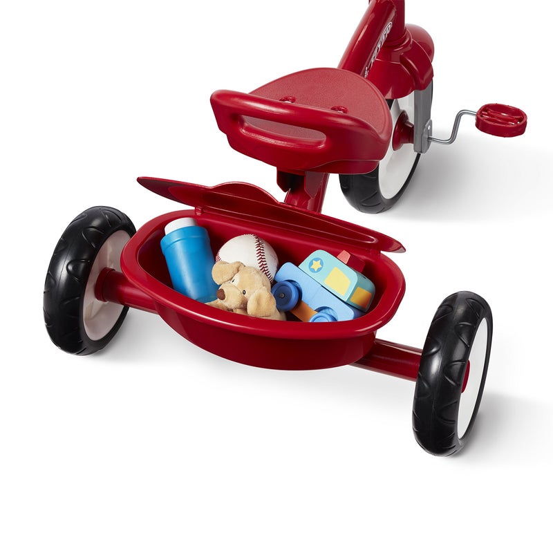 Radio Flyer راديو فلاير دراجة ثلاثية العجلات الحمراء للأطفال من عمر 2.5 إلى 5 سنوات، دراجة أطفال ثلاثية العجلات، لعبة ركوب خارجية، إطار فولاذي متين، مقعد قابل للتعديل، أحمر كلاسيكي، حصري على أمازون - Image 3
