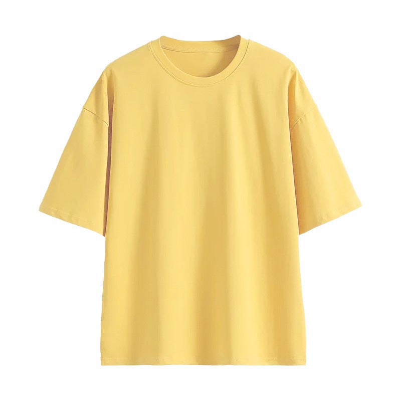 Children'S Wear Short-Sleeved Solid Color Summer Round Neck T-Shirt 100 Pure Cotton Short-Sleeved Men'S And Women'S Children'S Wear Loose Western Style T-Shirt - Image 1