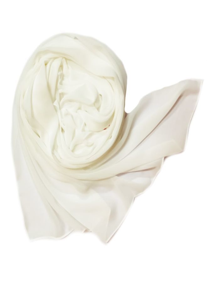 Fatah Scarf Chiffon Crepe High-Quality - Off-white Color - From Fatah 