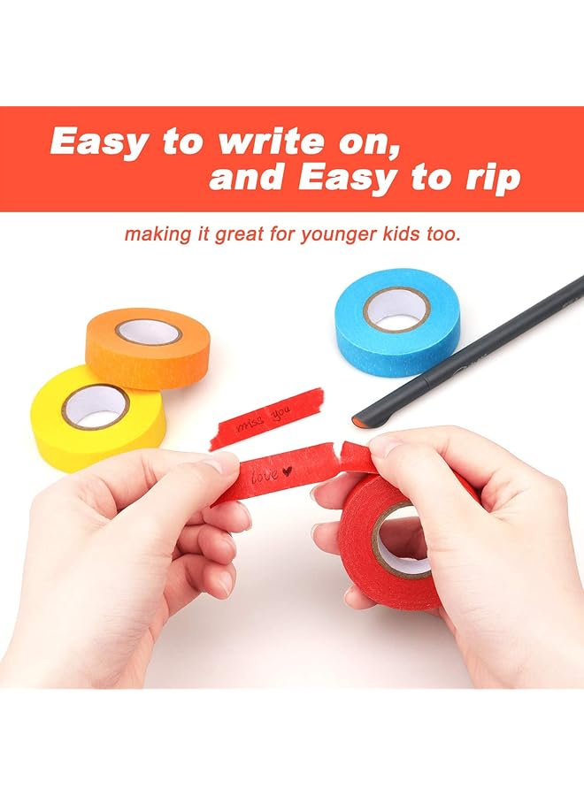 erorex 8 Rolls Colored Tape Rainbow Tape Writable Masking Tape Set With 8 Assorted Colors For Craft Diy Color Coded 15Mm Wide - Image 3