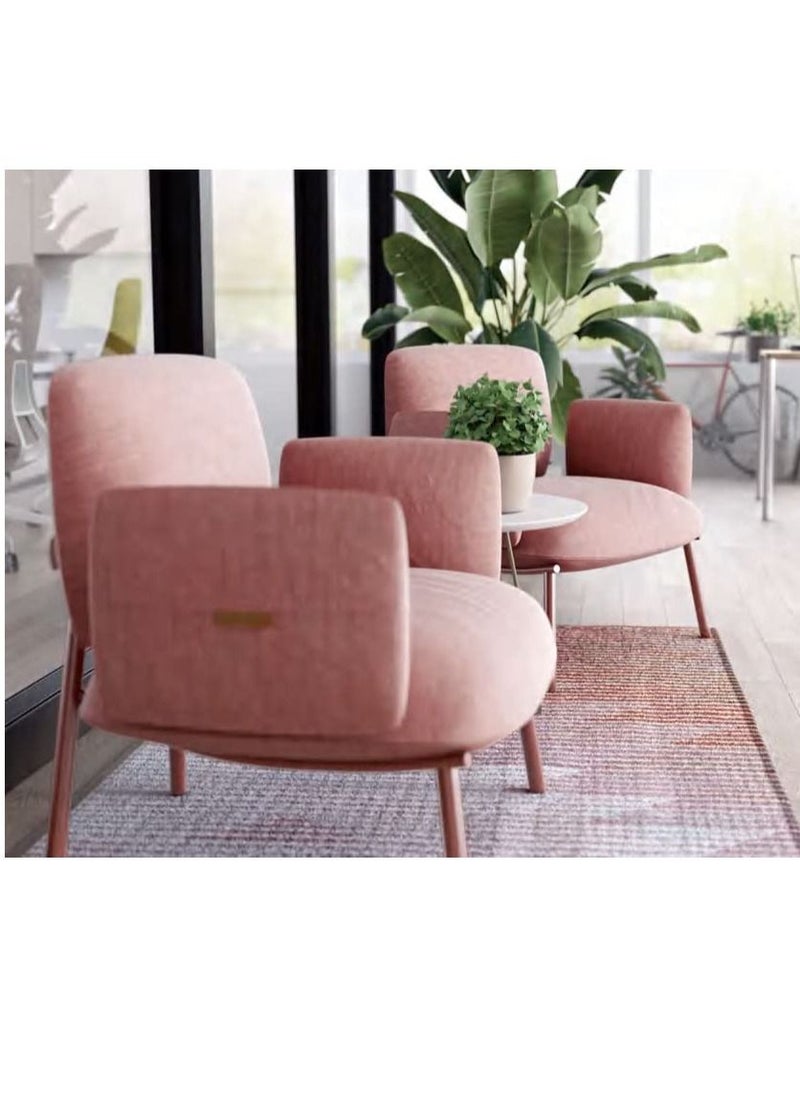 NAVODESK Cloud Chair, Single Seater Sofa, Lounge & Waiting Chair, Modern Fabric Armchair by Navodesk (Coral Red)  - Image 3