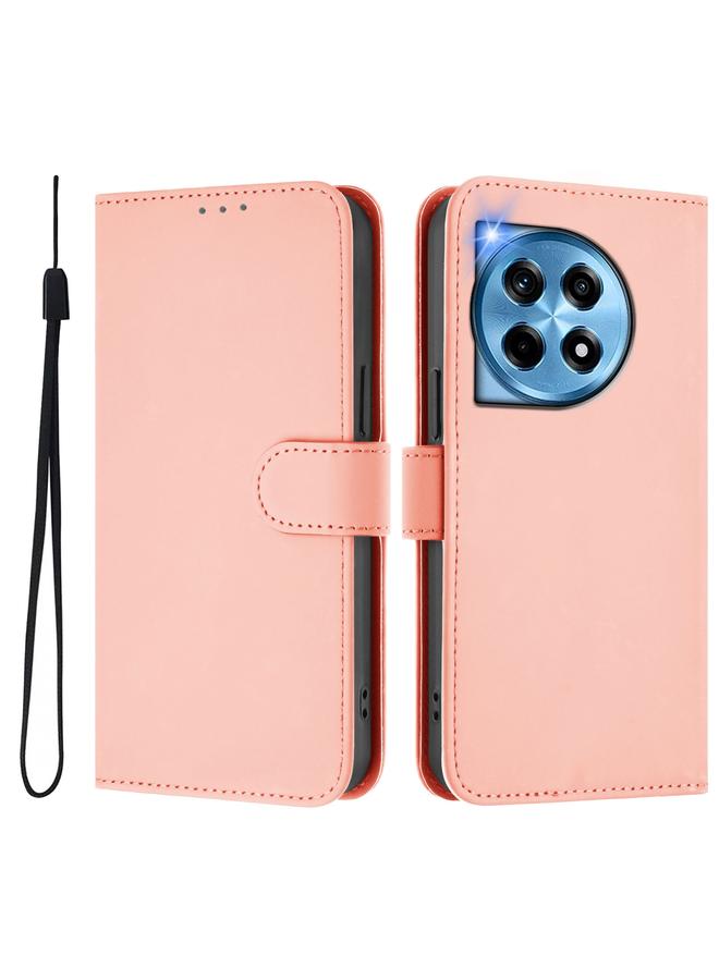 S-TOP Case For OnePlus 12R 5G Global Skin Feel Solid Color Leather Phone Case with Lanyard - Image 2