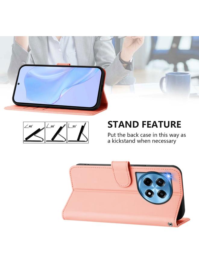 S-TOP Case For OnePlus 12R 5G Global Skin Feel Solid Color Leather Phone Case with Lanyard - Image 3