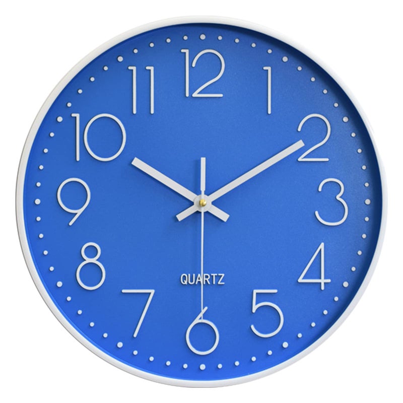Preciser Large Digital Wall Clock 12 Inch Simple Silent Wall Clocks Decorative Clock for Bathroom, Living Room, Kitchen, Classroom, Office Easy to Read - Blue - Image 1
