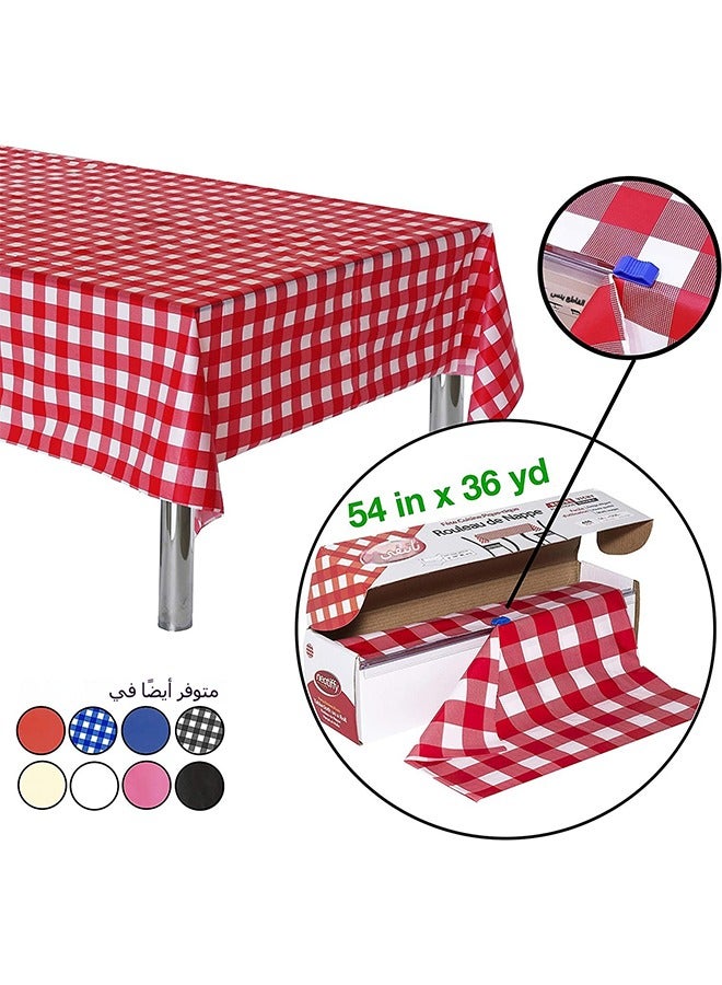 Aijmil مفرش طاولة، مفرش طاولة يمكن التخلص منه، مفرش طمفرش طاولة، مفرش طاولة يمكن التخلص منه، مفرش طاولة طعام، مع قاطع للقطع مفرش طاولة PEVA يمكن التخلص منه مقاس 54 × 100 قدماولة طعام، مع قاطع للقطع مفرش طاولة PEVA يمكن التخلص منه مقاس 54 × 100 قدم - Image 3
