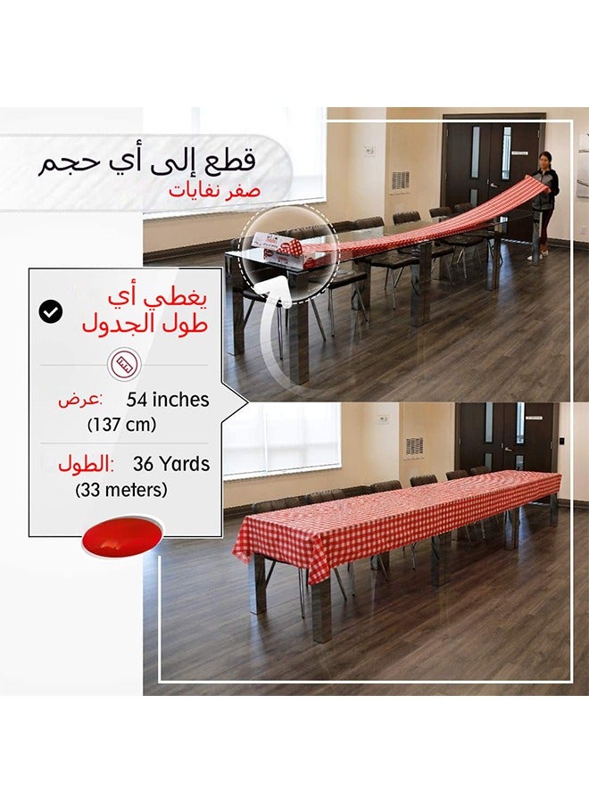 Aijmil مفرش طاولة، مفرش طاولة يمكن التخلص منه، مفرش طمفرش طاولة، مفرش طاولة يمكن التخلص منه، مفرش طاولة طعام، مع قاطع للقطع مفرش طاولة PEVA يمكن التخلص منه مقاس 54 × 100 قدماولة طعام، مع قاطع للقطع مفرش طاولة PEVA يمكن التخلص منه مقاس 54 × 100 قدم - Image 4