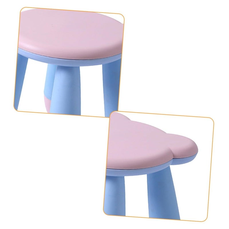 Pink Plastic Anti Slip Step Stool Cartoon Bear Design For Home And Kindergarten Seating - Image 5