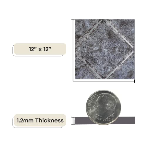 Achim Tivoli Self Adhesive Vinyl Floor Tiles, 45 Tiles - 12" x 12", Metallic Marble Diamond - Peel & Stick, DIY Flooring for Kitchen, Dining Room, Bedrooms, Basements & Bathrooms by Achim Home Decor - Image 4