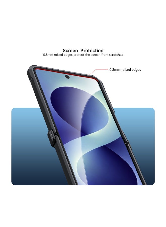 إكسوند حافظة حماية متوافقة مع for Samsung Galaxy Z Flip 8، مزودة بواقي شاشة مدمج، بهيكل هجين من TPU وPC، وغطاء خلفي مغناطيسي متوافق مع MagSafe - Image 3