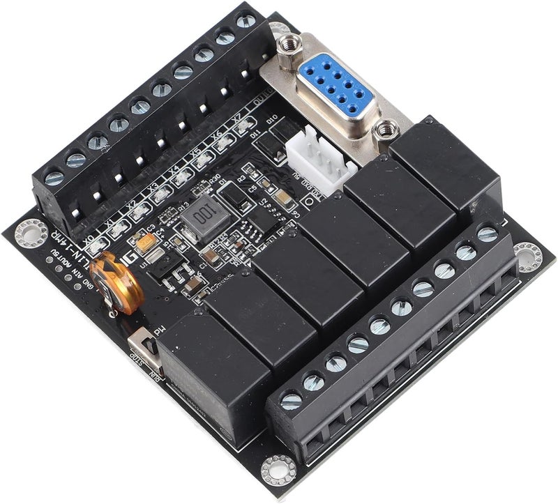 Wal front DC24V PLC Controller Kit Programmable Logic Controller Relay Output Industrial Programmable Control Board FX1N-14MR Relay Controller Module Industrial Control Board - Image 1