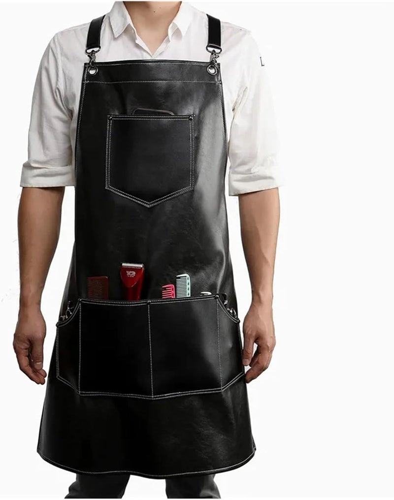 Rubber Apron 1pc Professional Waterproof Hair Cutting Apron For Men Women Haircut Salon Hairdressing Cloth Gown Wrap Coffee Flower Art - Image 1