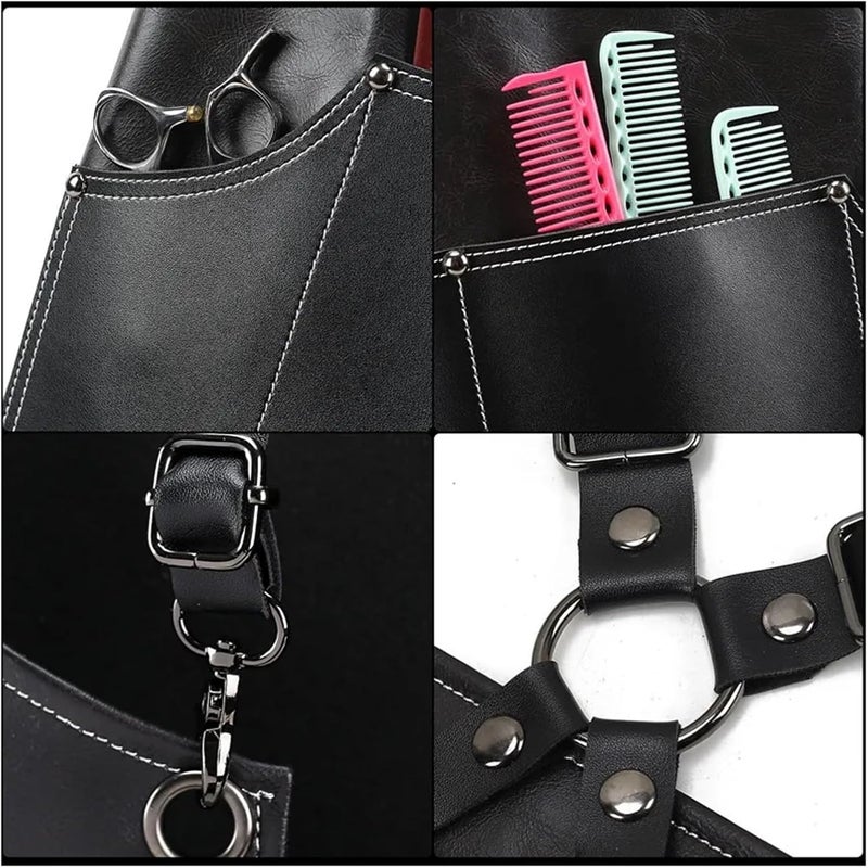 Rubber Apron 1pc Professional Waterproof Hair Cutting Apron For Men Women Haircut Salon Hairdressing Cloth Gown Wrap Coffee Flower Art - Image 2
