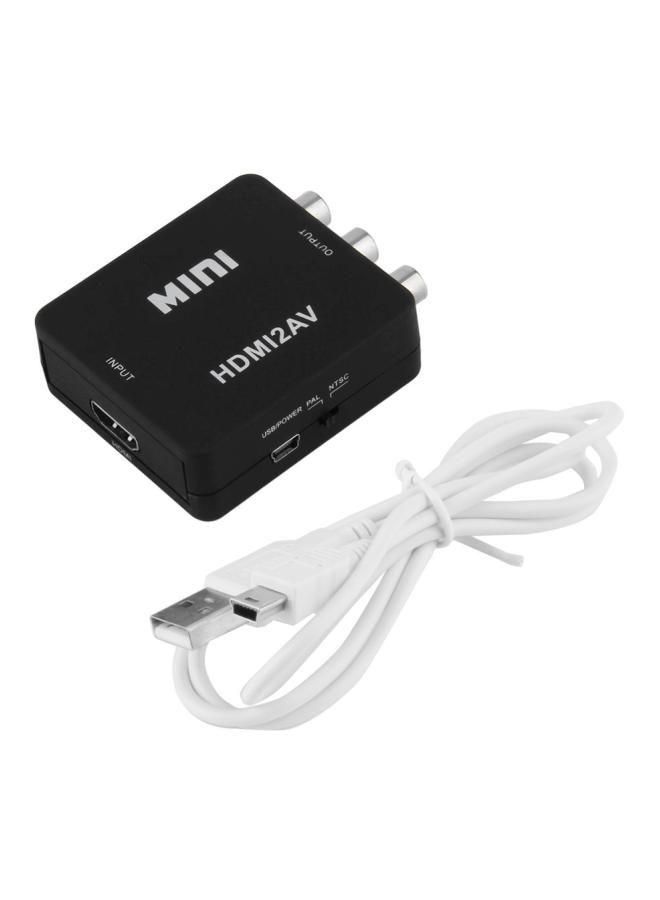 NIBEMINENT Digital HDMI To RCA Composite Video Audio Adapter Black/White - Image 1