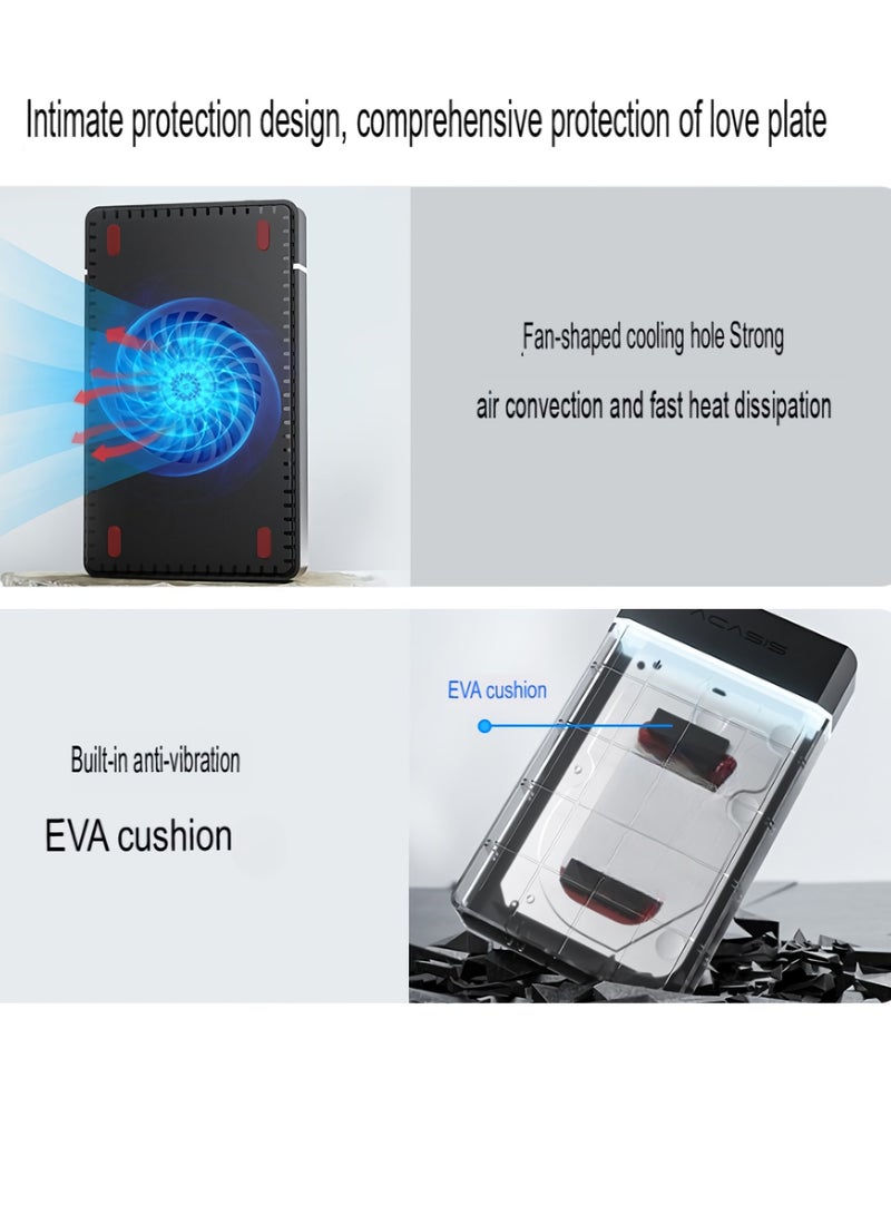 Acasis Mobile Hard Disk Box, USB 3.0 Durable Intelligent Protection Hard Disk Enclosure, Compact And Lightweight Hard Drive Case With Power Supply, (1pc, Black, 2.5 Inch)  - Image 4