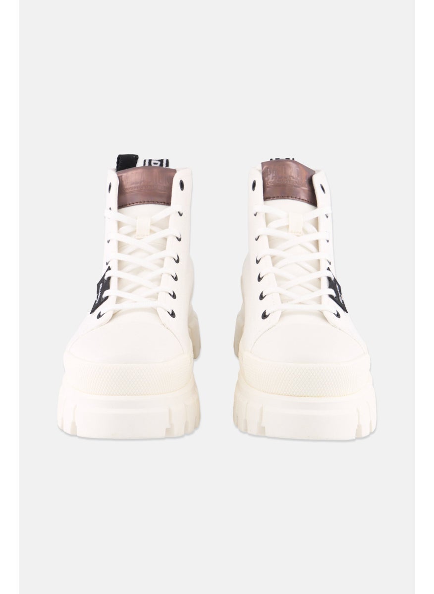 PALLADIUM Women Medium Revolt Hi Tx Lace Up Ankle Boots, White  - Image 3