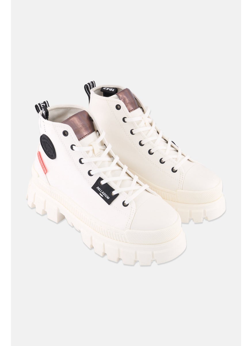 PALLADIUM Women Medium Revolt Hi Tx Lace Up Ankle Boots, White  - Image 1