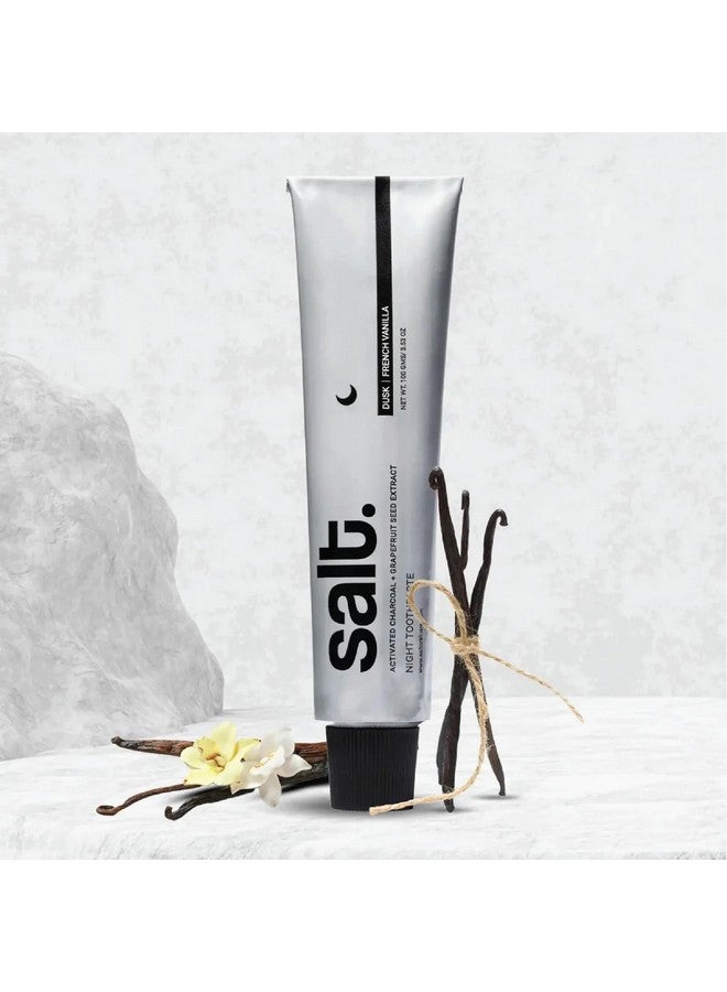 Salt Dusk Night Toothpaste | French Vanilla Flavor | Enriched With Grapefruit Water, Papain & Bromelain Enzymes | Plaque Breakdown & Enamel Strengthening Formula | 100G - Image 1