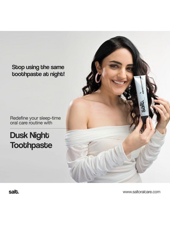 Salt Dusk Night Toothpaste | French Vanilla Flavor | Enriched With Grapefruit Water, Papain & Bromelain Enzymes | Plaque Breakdown & Enamel Strengthening Formula | 100G - Image 2