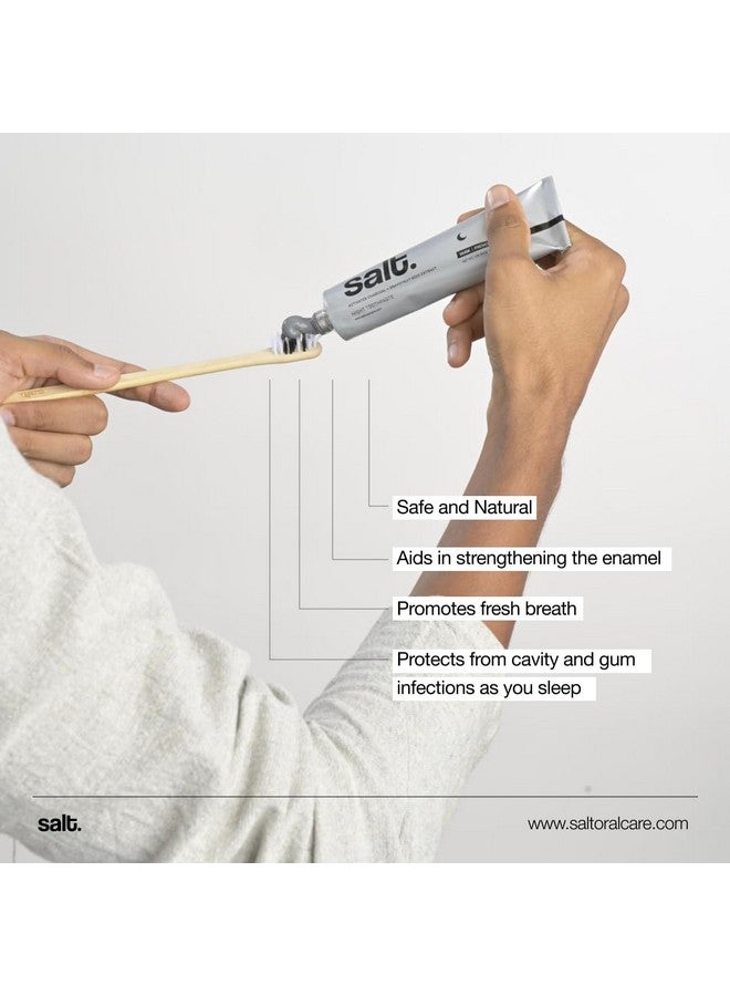 Salt Dusk Night Toothpaste | French Vanilla Flavor | Enriched With Grapefruit Water, Papain & Bromelain Enzymes | Plaque Breakdown & Enamel Strengthening Formula | 100G - Image 5