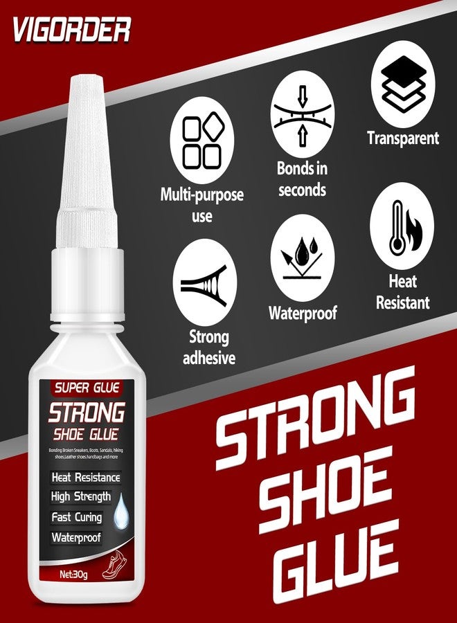 Vigorder Shoe Glue 30g, Heavy Duty Shoe Glue Sole Repair for Boots, Sneakers, and Heels, Waterproof and Flexible Adhesive for Durable Repair - Image 2