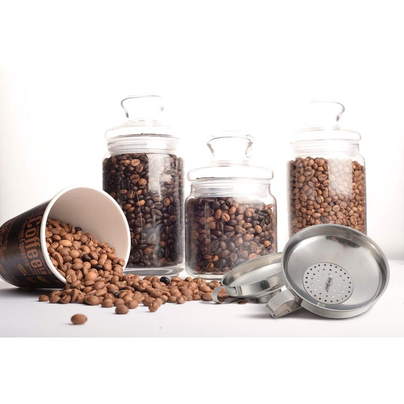 Shappy 5 Pieces Stainless Steel Funnels Set Canning Funnel Fine Mesh Strainer Mesh Filter Compatible with Wide and Regular Narrow Mouth Mason Jar - Image 3