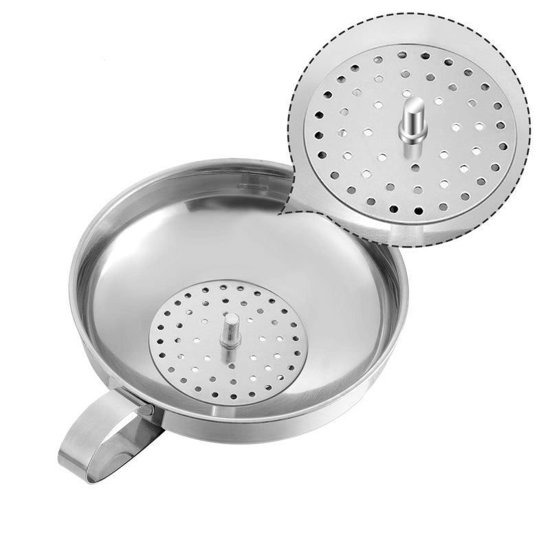 Shappy 5 Pieces Stainless Steel Funnels Set Canning Funnel Fine Mesh Strainer Mesh Filter Compatible with Wide and Regular Narrow Mouth Mason Jar - Image 5