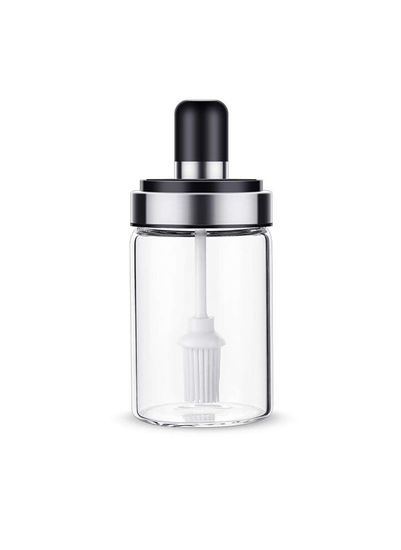 SGMSC SGMSC Borosilicate Glass Food Storage Container Jar with Brush for Ghee Butter and BBQ Tools Grilling Cooking Oil Spreader  - Image 1