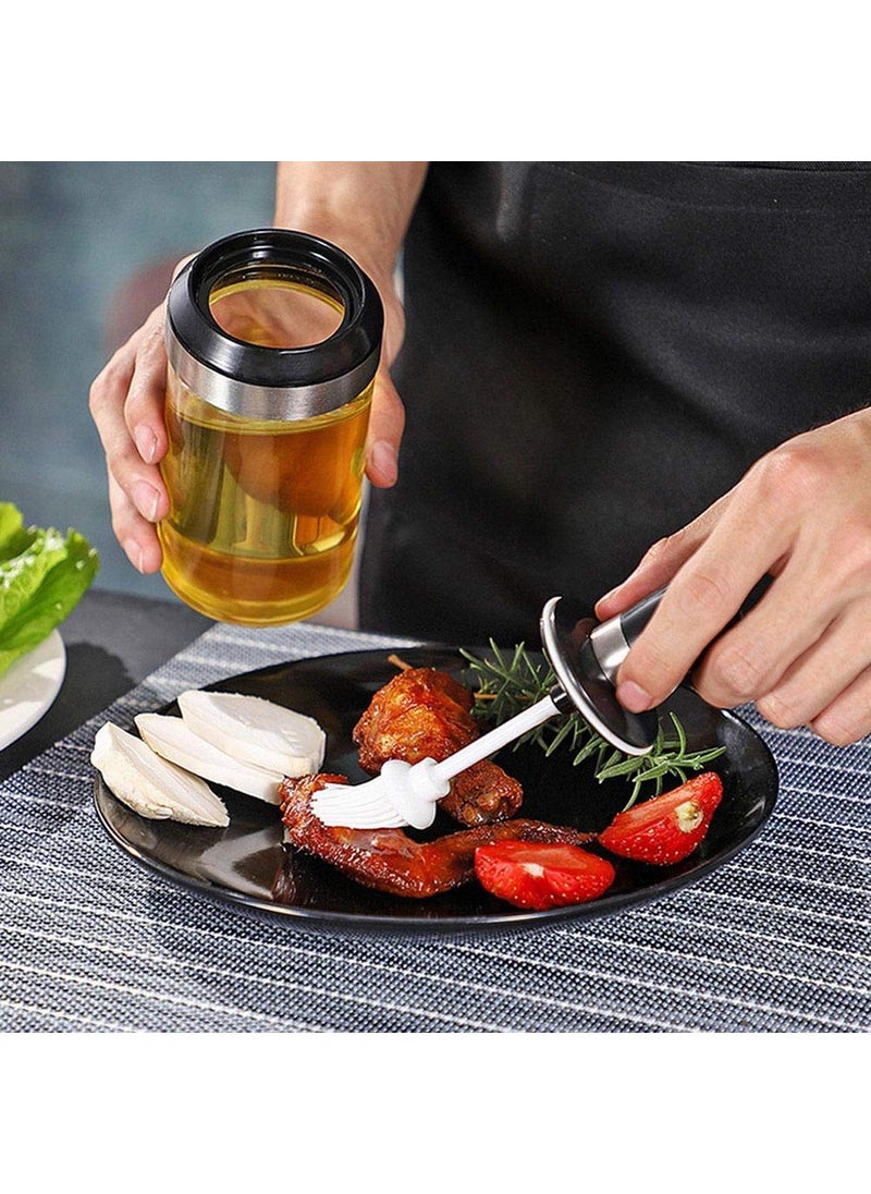 SGMSC SGMSC Borosilicate Glass Food Storage Container Jar with Brush for Ghee Butter and BBQ Tools Grilling Cooking Oil Spreader  - Image 4