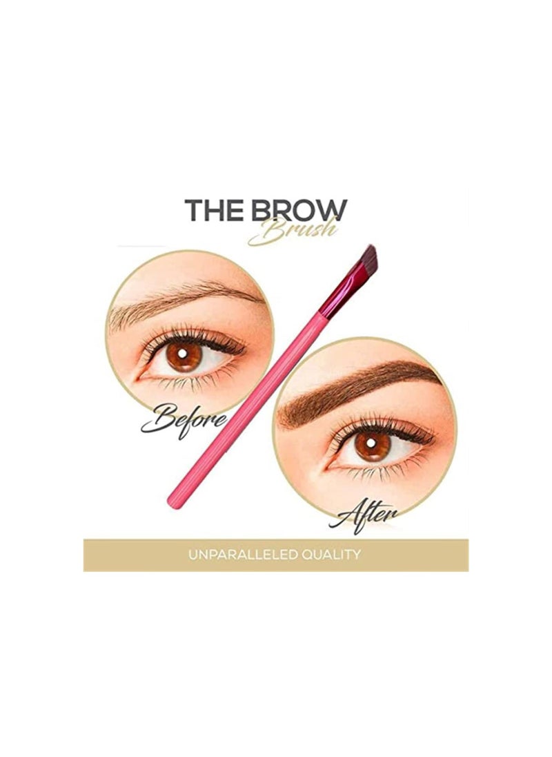 Generic - 4D Hair Stroke Brow Stamp Brush, Realistic Eyebrow Brush, Multi Function Eyebrow Brush,Eye Brow Concealer Contour Brush,Professional Angled Makeup Brushes with Brow Gel (Dark Brown) - Image 1