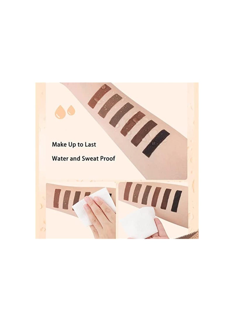 Generic - 4D Hair Stroke Brow Stamp Brush, Realistic Eyebrow Brush, Multi Function Eyebrow Brush,Eye Brow Concealer Contour Brush,Professional Angled Makeup Brushes with Brow Gel (Dark Brown) - Image 1
