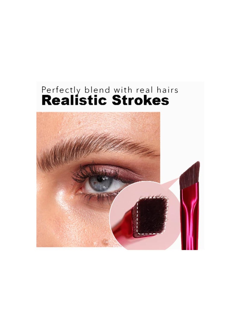 Generic - 4D Hair Stroke Brow Stamp Brush, Realistic Eyebrow Brush, Multi Function Eyebrow Brush,Eye Brow Concealer Contour Brush,Professional Angled Makeup Brushes with Brow Gel (Dark Brown) - Image 1