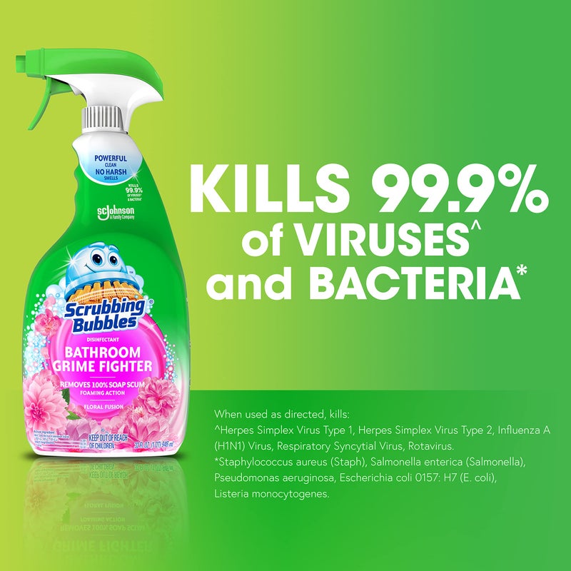Scrubbing Bubbles Scrubbing Bubble Bathroom Grime Fighter, Floral Fusion Scent, 32 oz Spray Bottle - Image 2