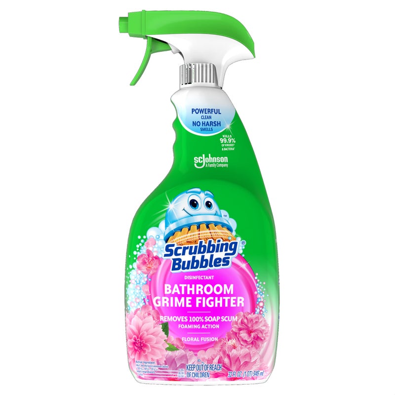 Scrubbing Bubbles Scrubbing Bubble Bathroom Grime Fighter, Floral Fusion Scent, 32 oz Spray Bottle - Image 1