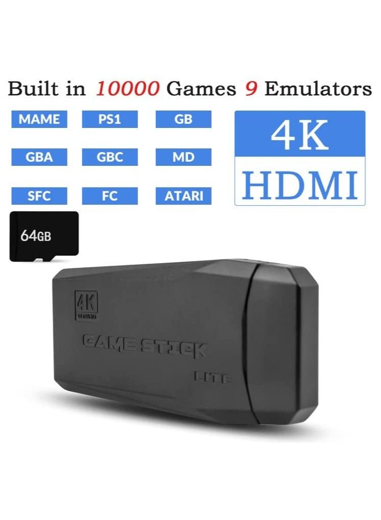 Wireless Retro Game Console,Plug and Play Video Game Stick Built in 10000+ Games,9 Classic Emulators, with Dual 2.4G Wireless Controllers - Image 3