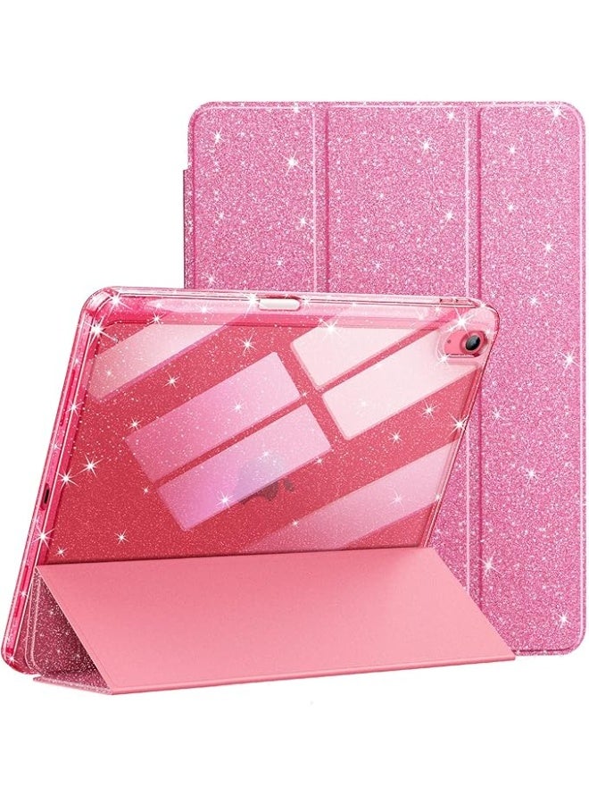 Glitter Case for iPad A16 11th 10th Generation 2025 or 2022 with Pencil Holder Cute Sparkly Slim Cover for Kids and Girls Shiny Clear Back Shell - Image 1