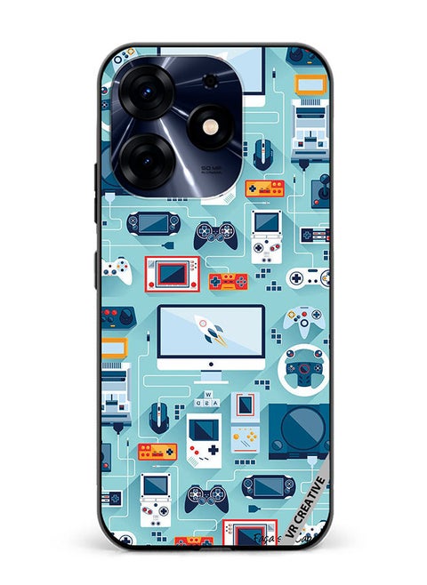Protective Case Cover For Tecno Spark 10 Pro Ps 5 Remote Controls Design Multicolour