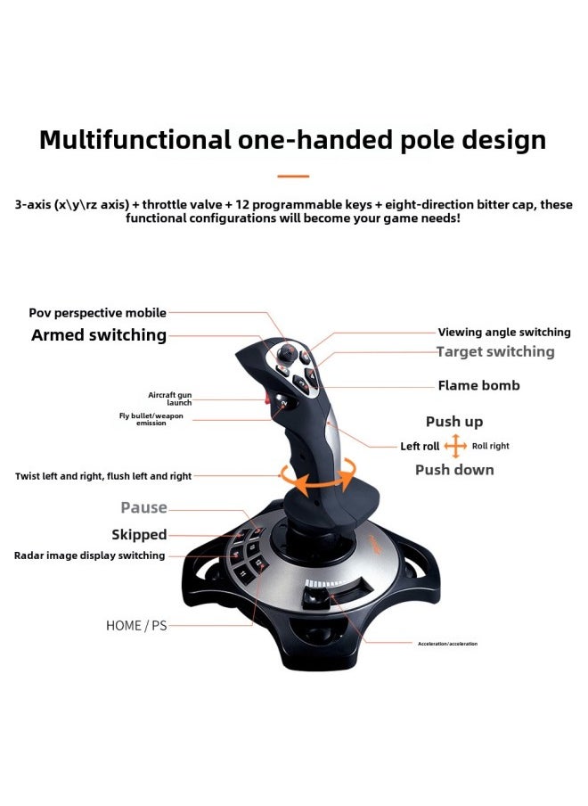 Laishida PRO PXN2113 Flight Simulator Flight Handle War Thunder Handle Support Computer PC-Product Color:PXN-2113  - Image 5