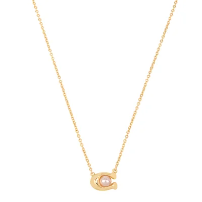 COACH Pearl Signature C Pendant Necklace