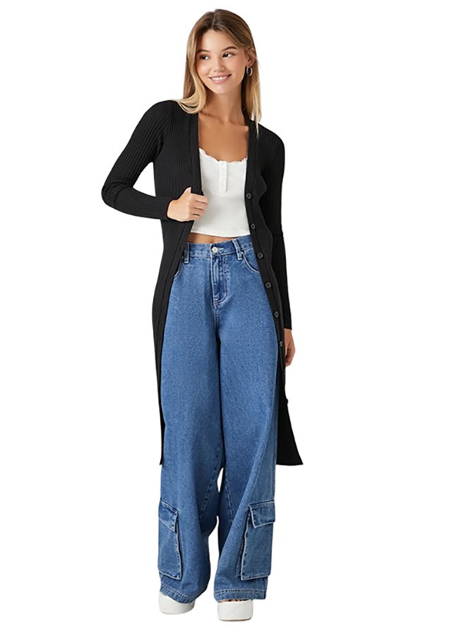 FOREVER 21 Long Ribbed Knit Cardigan - Image 1